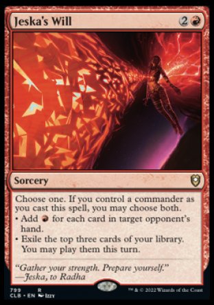(799) Magic The Gathering Commander Legends: Battle for Baldur's Gate: Extras Single: Jeska's Will  Rare