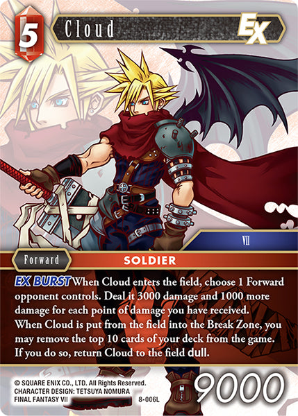 (006) Final Fantasy TCG Opus VIII Single: Cloud (8-006) Holo Legend