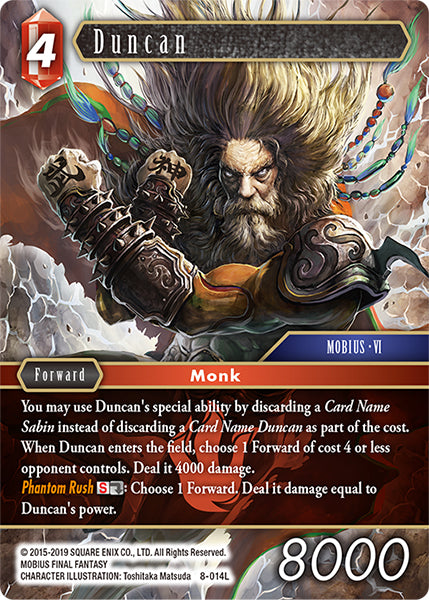 (014) Final Fantasy TCG Opus VIII Single: Duncan (8-014)  Legend