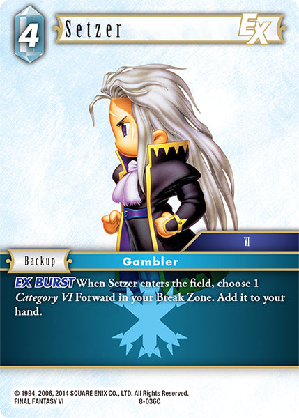 (036) Final Fantasy TCG Opus VIII Single: Setzer (8-036) Holo Common