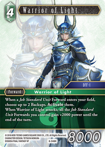 (048) Final Fantasy TCG Opus VIII Single: Warrior of Light (8-048) Holo Hero