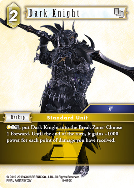 (070) Final Fantasy TCG Opus VIII Single: Dark Knight (8-070) Holo Common