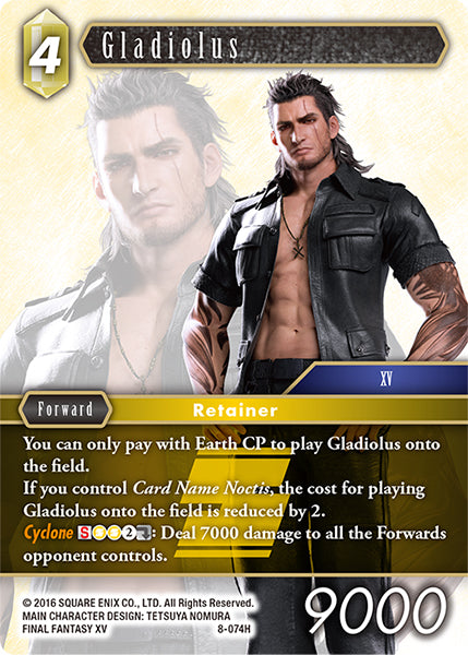 (074) Final Fantasy TCG Opus VIII Single: Gladiolus (8-074) Holo Hero