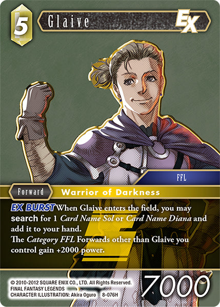 (076) Final Fantasy TCG Opus VIII Single: Glaive (8-076) Holo Hero