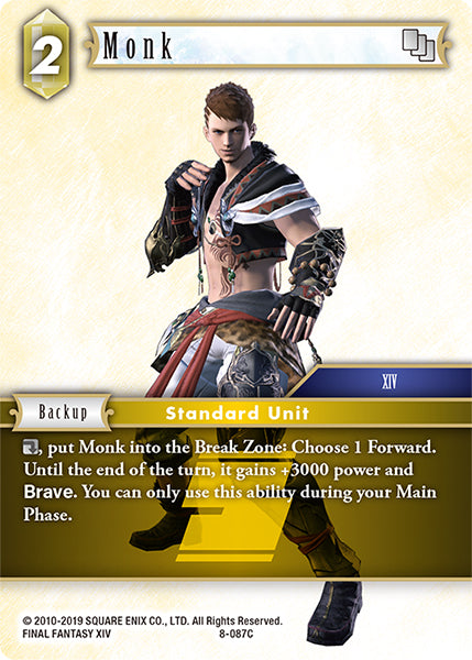 (087) Final Fantasy TCG Opus VIII Single: Monk (8-087) Holo Common