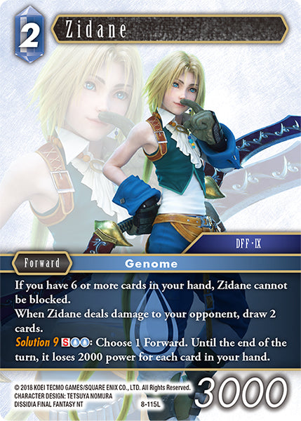 (115) Final Fantasy TCG Opus VIII Single: Zidane (8-115) Holo Legend