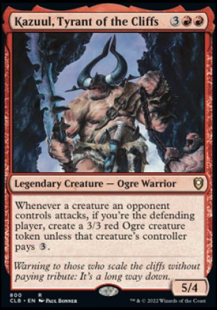 (800) Magic The Gathering Commander Legends: Battle for Baldur's Gate: Extras Single: Kazuul, Tyrant of the Cliffs  Rare