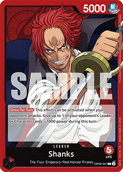(001) One Piece TCG OP09: Emperors in the New World Single: Shanks (OP09-001) (V.1)  Leader