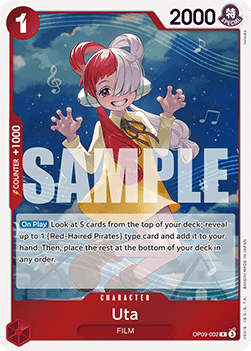 (002) One Piece TCG OP09: Emperors in the New World Single: Uta (OP09-002) (V.1)  Rare