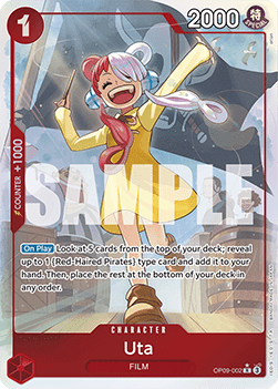 (002) One Piece TCG OP09: Emperors in the New World Single: Uta (OP09-002) (V.2)  Alternate Art