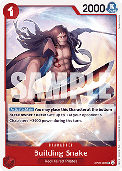 (008) One Piece TCG OP09: Emperors in the New World Single: Building Snake (OP09-008)  Uncommon
