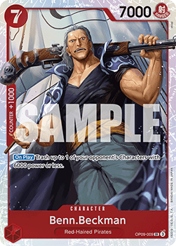 (009) One Piece TCG OP09: Emperors in the New World Single: Benn.Beckman (OP09-009) (V.1)  Super Rare