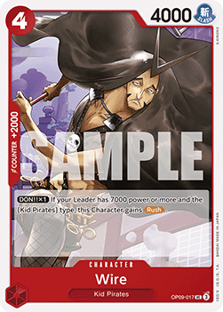(017) One Piece TCG OP09: Emperors in the New World Single: Wire (OP09-017)  Uncommon