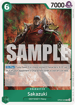 (026) One Piece TCG OP09: Emperors in the New World Single: Sakazuki (OP09-026)  Rare