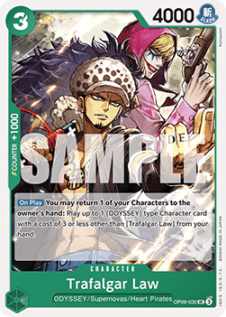 (030) One Piece TCG OP09: Emperors in the New World Single: Trafalgar Law (OP09-030)  Uncommon