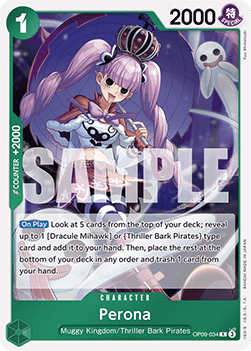 (034) One Piece TCG OP09: Emperors in the New World Single: Perona (OP09-034) (V.1)  Rare