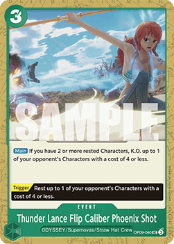 (040) One Piece TCG OP09: Emperors in the New World Single: Thunder Lance Flip Caliber Phoenix Shot (OP09-040)  Uncommon