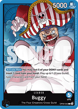 (042) One Piece TCG OP09: Emperors in the New World Single: Buggy (OP09-042) (V.1)  Leader