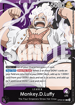 (061) One Piece TCG OP09: Emperors in the New World Single: Monkey.D.Luffy (OP09-061) (V.1)  Leader