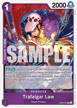(069) One Piece TCG OP09: Emperors in the New World Single: Trafalgar Law (OP09-069) (V.1)  Rare