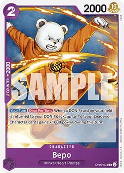 (074) One Piece TCG OP09: Emperors in the New World Single: Bepo (OP09-074)  Common