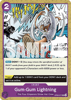 (077) One Piece TCG OP09: Emperors in the New World Single: Gum-Gum Lightning (OP09-077)  Uncommon