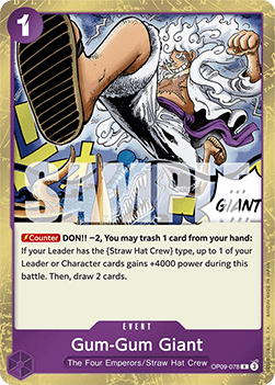 (078) One Piece TCG OP09: Emperors in the New World Single: Gum-Gum Giant (OP09-078)  Rare
