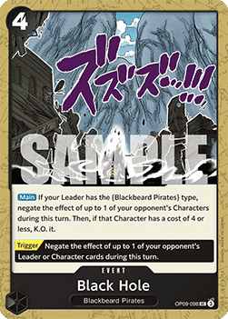 (098) One Piece TCG OP09: Emperors in the New World Single: Black Hole (OP09-098)  Uncommon