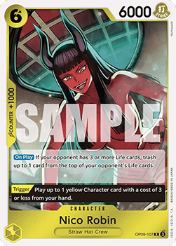 (107) One Piece TCG OP09: Emperors in the New World Single: Nico Robin (OP09-107) (V.1)  Rare