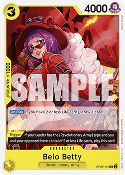(112) One Piece TCG OP09: Emperors in the New World Single: Belo Betty (OP09-112)  Common