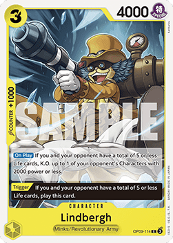 (114) One Piece TCG OP09: Emperors in the New World Single: Lindbergh (OP09-114)  Common