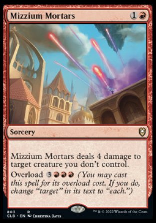(803) Magic The Gathering Commander Legends: Battle for Baldur's Gate: Extras Single: Mizzium Mortars Holo Rare