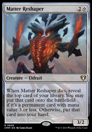 (806) Magic The Gathering Commander Masters: Extras Single: Matter Reshaper  Rare