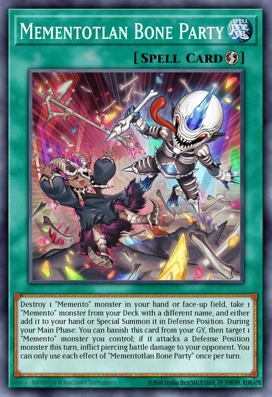 (099) YuGiOh TCG RA04: Quarter Century Stampede Single: Mementotlan Bone Party (V.3 - Secret Rare)  Secret Rare