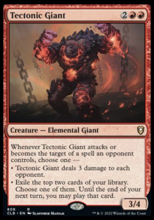 (808) Magic The Gathering Commander Legends: Battle for Baldur's Gate: Extras Single: Tectonic Giant  Rare