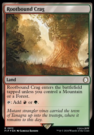 (812) Magic The Gathering Universes Beyond: Fallout: Extras Single: Rootbound Crag (V.2)  Holo Rare