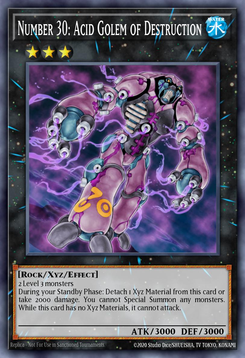 (165) YuGiOh TCG RA04: Quarter Century Stampede Single: Number 30: Acid Golem of Destruction (V.1 - Platinum Secret Rare)  Platinum Secret Rare