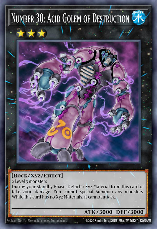 (165) YuGiOh TCG RA04: Quarter Century Stampede Single: Number 30: Acid Golem of Destruction (V.1 - Platinum Secret Rare)  Platinum Secret Rare