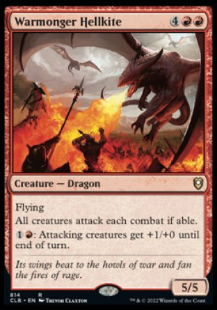 (814) Magic The Gathering Commander Legends: Battle for Baldur's Gate: Extras Single: Warmonger Hellkite  Rare