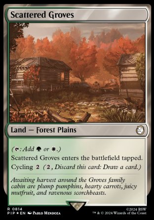 (814) Magic The Gathering Universes Beyond: Fallout: Extras Single: Scattered Groves (V.2)  Holo Rare