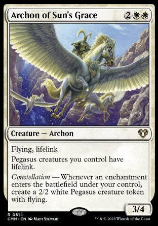 (814) Magic The Gathering Commander Masters: Extras Single: Archon of Sun's Grace  Rare