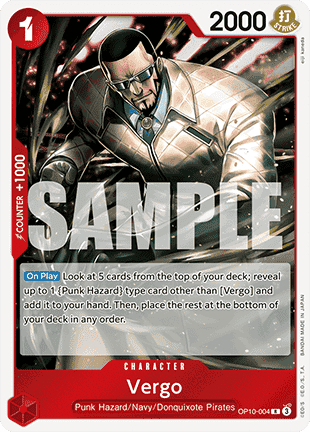 (004) One Piece TCG OP10: Royal Blood Single: Vergo (OP10-004)  Rare