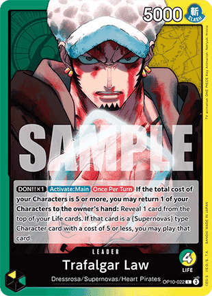 (022) One Piece TCG OP10: Royal Blood Single: Trafalgar Law (OP10-022) (V.1)  Leader