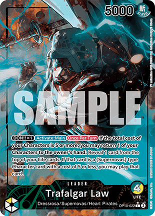 (022) One Piece TCG OP10: Royal Blood Single: Trafalgar Law (OP10-022) (V.2)  Alternate Art