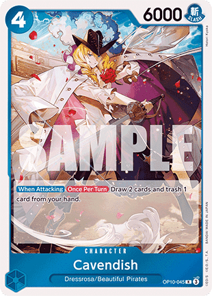 (045) One Piece TCG OP10: Royal Blood Single: Cavendish (OP10-045) (V.1)  Rare