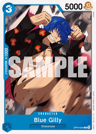 (054) One Piece TCG OP10: Royal Blood Single: Blue Gilly (OP10-054)  Common