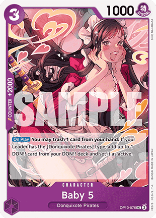 (076) One Piece TCG OP10: Royal Blood Single: Baby 5 (OP10-076)  Uncommon