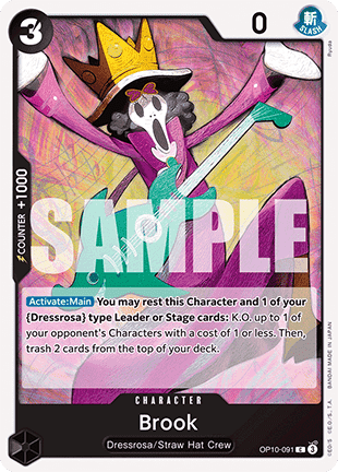 (091) One Piece TCG OP10: Royal Blood Single: Brook (OP10-091)  Common