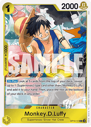 (111) One Piece TCG OP10: Royal Blood Single: Monkey.D.Luffy (OP10-111) (V.1)  Rare