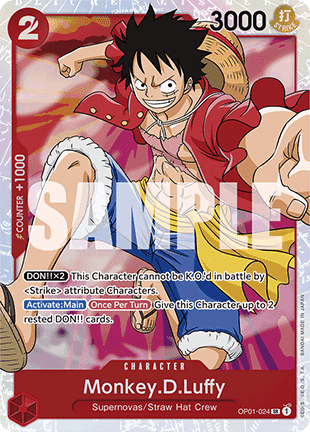 (OP01-024) One Piece TCG PRB01: The Best Single: Monkey.D.Luffy (OP01-024) (V.1)  Super Rare